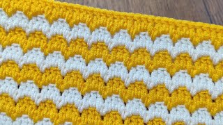 SUPER EASY Crochet Pattern for beginners Crochet stitch for baby blanket amp bag [upl. by Drusie]