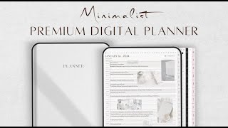 2024 Premium Minimalist Digital Planner Download Tutorial [upl. by Reemas]