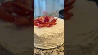 Delicious strawberry mascarpone cake food yum foodie baking cake cakedecorating love [upl. by Rattan]