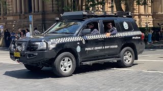 NSW Riot Police responding to protest in Sydney Australia [upl. by Ynnob]