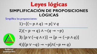 Como simplificar proposiciones lógicas – leyes lógicas – Leyes de simplificación de proposiciones [upl. by Namor]