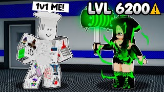 I CHALLENGED A LEVEL 6000 TO 1v1 IN ROBLOX FLEE THE FACILITY [upl. by Wettam18]