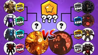 Skibidi Toilet brawl stars ranks Titan Astro Duchess vs Titan Clockman [upl. by Sitto]