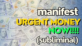 MANIFEST URGENT MONEY NOW Subliminal 432hz visual  audio [upl. by Aicella]