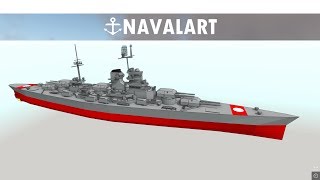 Naval Art  Custom German Battleship Showcase [upl. by Sigismond]