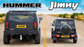 V8 Hummer v Suzuki Jimny DRAG RACE [upl. by Lory48]