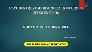 STRESS ADAPTATION MODEL  IN 3 MIN  Leena pranusha  PPT  BRIEF [upl. by Elvis]