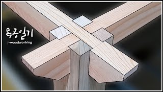 making the strongest 3way leg joinery  castle joint woodworking [upl. by Dragoon361]