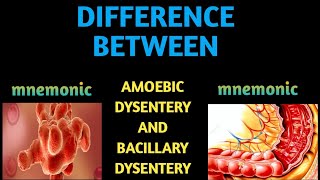 AMOEBIC DYSENTERY AND BACILLARY DYSENTERY DIFFERENCE WITH MNEMONIC [upl. by Geldens]