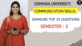 COMMUNICATION SKILLS  SEMESTER  3  TOP 10 QUESTIONS  OSMANIA UNIVERSITY  shivanipallela [upl. by Electra]