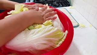 Kimchi tayyorlashкимчи food deliciious recipe cooking [upl. by Randene]