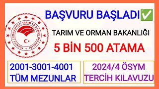 DUYURU GELDİ🌟 ÖSYM ÜZERİNDEN BAŞVURULAR BAŞLADI ✅ TARIM VE ORMAN BAKANLIĞI 5500 MEMUR ALIMI BAŞVURU [upl. by Melicent]