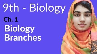 9th Class Biology Ch 1  Branches of Biology  Matric Part 1 Biology [upl. by Kaule971]