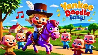 Yankee Doodle Song for Kids Fun American Nursery Rhyme Sing Along with Lyrics ZubiDubiNurserySong [upl. by Allin]