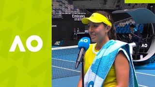 Jessica Pegula quotShes gonna make me earn itquot 3R oncourt interview  Australian Open 2021 [upl. by Knowling]