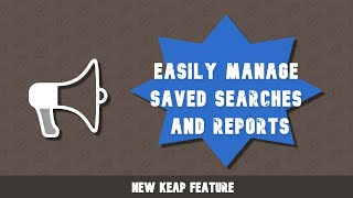 New Keap Feature Saved Search Management [upl. by Gilcrest166]