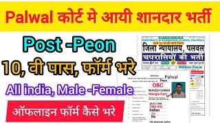 District and Session Judge Palwal Peon Recruitment 2024 Offline Form Kaise Bhare  Sarkari Job [upl. by Shiroma106]