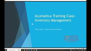 Acumatica Training Class  Inventory Setup and Transactions [upl. by Amaleta]