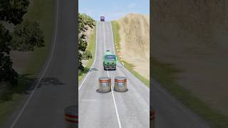 Cement trucks vs bollards berries part76 automobile beamngdrive car gaming truck india [upl. by Akkeber]