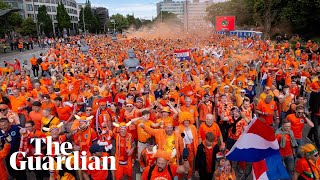 Netherlands fans dance in the streets of Hamburg ahead of first Euro 2024 match [upl. by Arun]