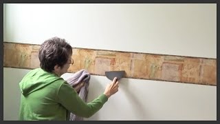 How to install prepasted wallpaper border [upl. by Aohk558]