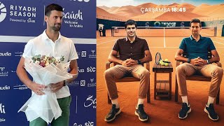 Djokovic in Riyadh before Riyadh Tennis Cup Match against Alcaraz [upl. by Sanez]