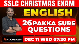 SSLC ENGLSIH CHRISTMAS EXAM  26 PAKKA SURE QUESTIONS  MS SOLUTIONS [upl. by Lohcin113]