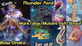 Ragnarok idle adventure 1Code Boss Drake miniDiosStroufMarkMutand fish Set skill MapThunder Ford [upl. by Solis]