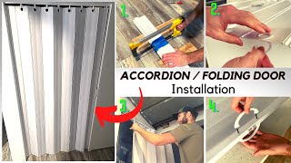 Accordion Folding Door Installation The ONLY tutorial video you will need to watch [upl. by Berlinda]