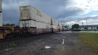 a westbound intermodal passing through Kendallville IN [upl. by Hannahsohs690]