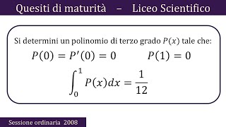 Maturità 2008  Derivate e integrali  QUESITO 5 [upl. by Madi]