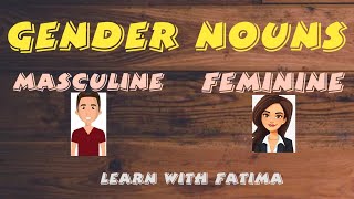 Gender of Nouns  English Grammar  Masculine  Feminine englishgrammar noun [upl. by Eetsud]