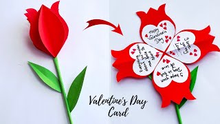 Valentine’s Day Card Making Handmade 2024 DIY Valentines Day Pop Up Greeting Card  Flower Cards [upl. by Anahs]