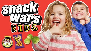 Kids Try quotDISGUSTINGquot Adult Food From Around The World  Snack Wars [upl. by Ardnoet]