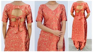 Alia Cut Kurti With Beautiful Back Design  Cutting And Stitching  Very And Simple Tutorial [upl. by Lemmie]