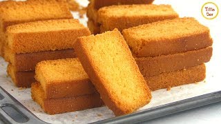 Homemade Dry Cake Cake Rusk Recipe for kids by Tiffin Box  Bakery Style crispy Dry Cake Biscuit [upl. by Aranahs]