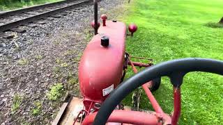 1948 McCormick Farmall Cub cold start and cutting grass C3 IH deck [upl. by Nairam]