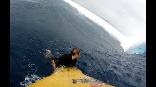 Watch Monster Cloudbreak Swell from the Paddle Perspective [upl. by Eboj380]