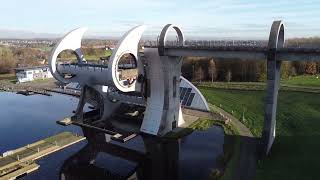 Falkirk Wheel Timelapse From Drone [upl. by Schmidt]