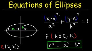 Writing Equations of Ellipses In Standard Form and Graphing Ellipses  Conic Sections [upl. by Hauger]