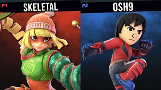 Skeletal Min Min vs Osh9 Mii Brawler  Smash Pros [upl. by Reinal]