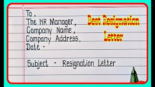 Resignation Letter for Company  Resignation Letter Sample  Resignation Letter In English [upl. by Pepita]