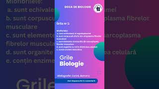 Grile admitere medicină Doza de Biologie dozadebiologie admitere medicina bacalaureat shorts [upl. by Yleoj]