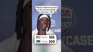 Wenyen Gabriel is so proud of is country they all most smoke USA in Basketball 🏀 olympics2024 [upl. by Randene]