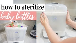 HOW TO STERILIZE BABY BOTTLES  CHICCO NATURALFIT 3IN1 MODULAR STERILIZER  BABY ESSENTIALS [upl. by Jacinthe]