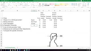 Workstation Design Using Anthropometric Principle Seat Length Example [upl. by Bergren26]