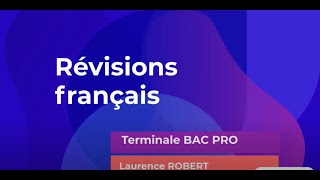 Révisions français terminale BAC PRO [upl. by Ainaznat]