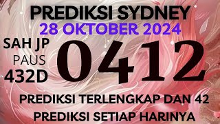 PREDIKSI SIDNEY HARI INI 28 OKTOBER 2024  BOCORAN SYDNEY MALAM INI  RUMUSAN SDY JITU TERBARU [upl. by Cyprian]