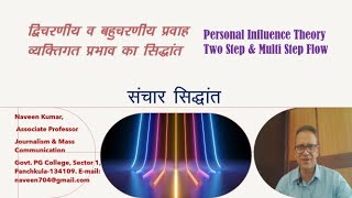 Two Step Flow Multi Step Flow of Communication Theory Personal Influence Theory Hindi [upl. by Christiano489]