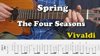 The Four Seasons  Spring  Antonio Vivaldi  Fingerstyle Guitar Lesson I Tabs and Chords [upl. by Darrel]